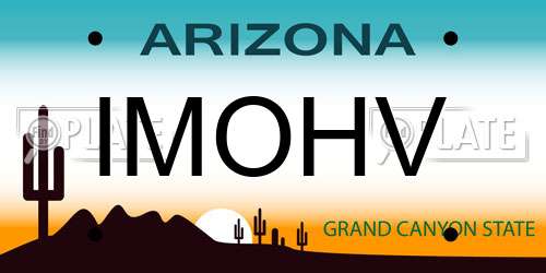 IMOHV Arizona License Plate