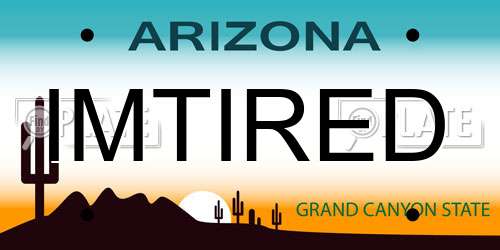 IMTIRED Arizona License Plate