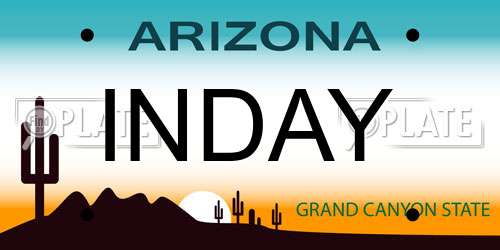 INDAY Arizona License Plate