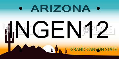 INGEN12 Arizona License Plate