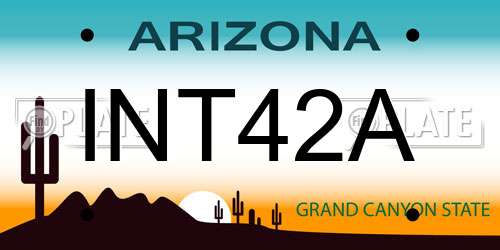 INT42A Arizona License Plate