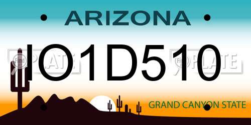 IO1D510 Arizona License Plate