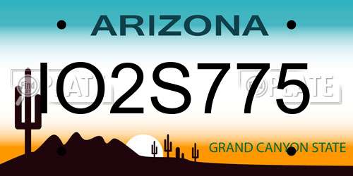 IO2S775 Arizona License Plate