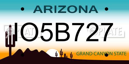 IO5B727 Arizona License Plate