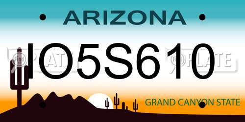 IO5S610 Arizona License Plate