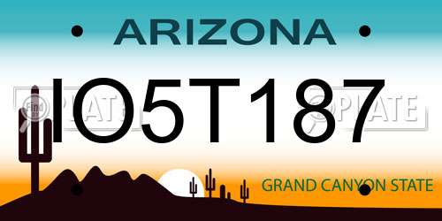 IO5T187 Arizona License Plate