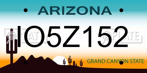 IO5Z152 Arizona License Plate