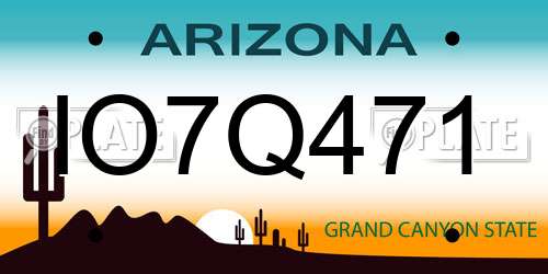 IO7Q471 Arizona License Plate