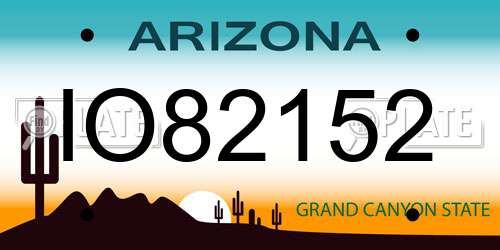 IO82152 Arizona License Plate