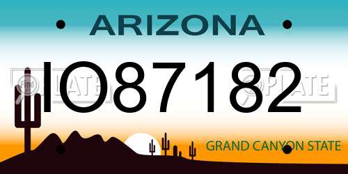 IO87182 Arizona License Plate