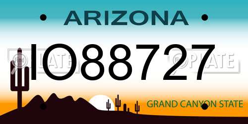 IO88727 Arizona License Plate