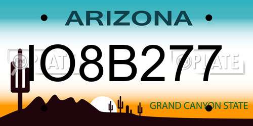 IO8B277 Arizona License Plate