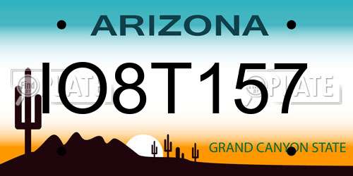 IO8T157 Arizona License Plate