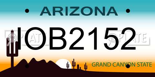IOB2152 Arizona License Plate