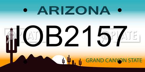 IOB2157 Arizona License Plate