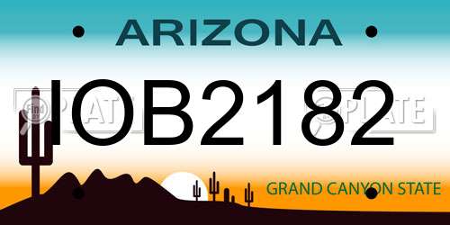 IOB2182 Arizona License Plate
