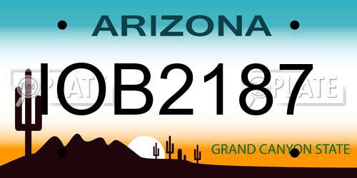 IOB2187 Arizona License Plate