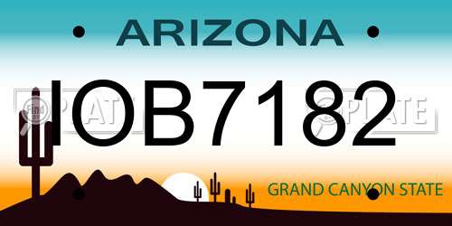 IOB7182 Arizona License Plate