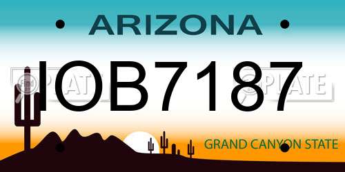 IOB7187 Arizona License Plate