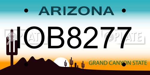 IOB8277 Arizona License Plate