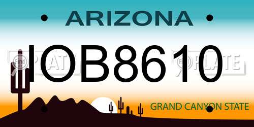 IOB8610 Arizona License Plate