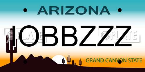 IOBBZZZ Arizona License Plate