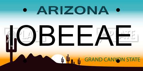 IOBEEAE Arizona License Plate