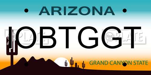 IOBTGGT Arizona License Plate