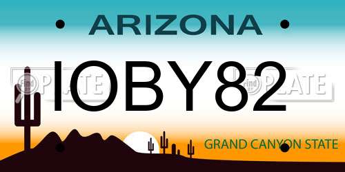 IOBY82 Arizona License Plate