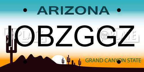 IOBZGGZ Arizona License Plate