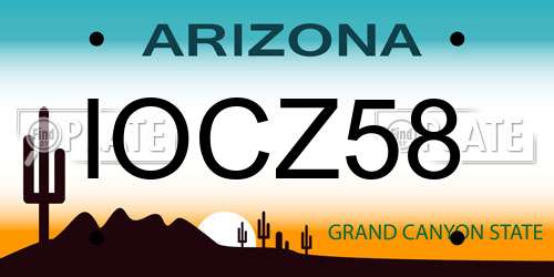 IOCZ58 Arizona License Plate