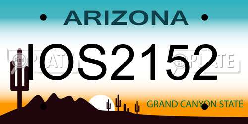 IOS2152 Arizona License Plate