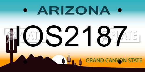 IOS2187 Arizona License Plate