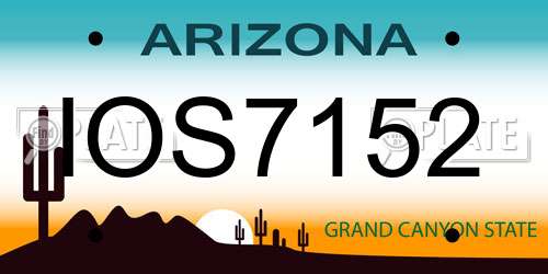 IOS7152 Arizona License Plate