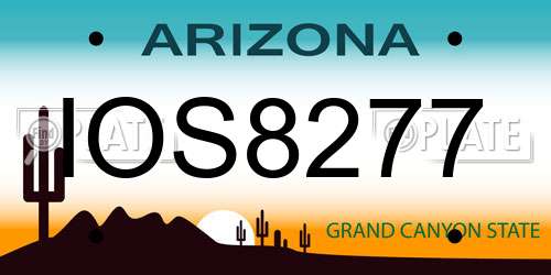 IOS8277 Arizona License Plate