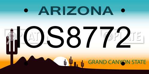 IOS8772 Arizona License Plate
