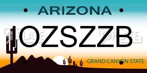 IOZSZZB Arizona License Plate