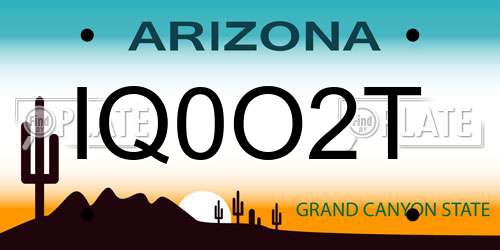 IQ0O2T Arizona License Plate