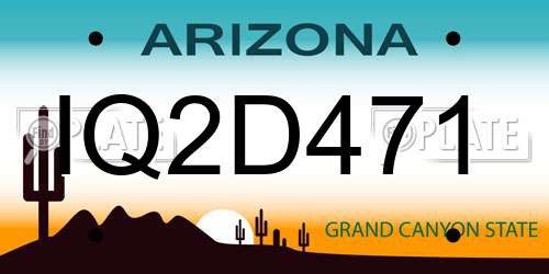 IQ2D471 Arizona License Plate