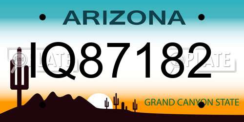 IQ87182 Arizona License Plate
