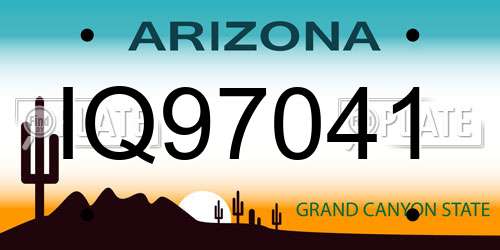 IQ97041 Arizona License Plate