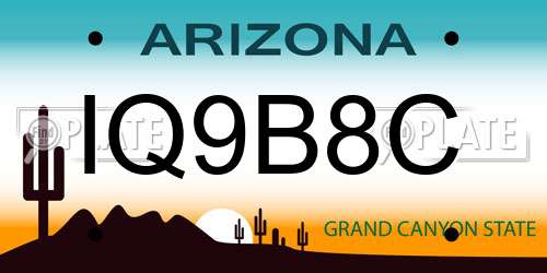 IQ9B8C Arizona License Plate