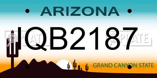 IQB2187 Arizona License Plate