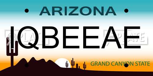 IQBEEAE Arizona License Plate