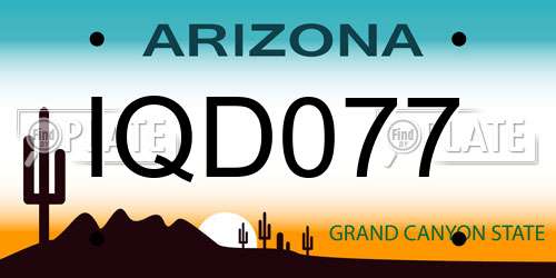 IQD077 Arizona License Plate