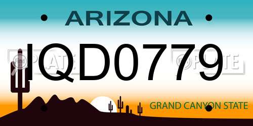 IQD0779 Arizona License Plate