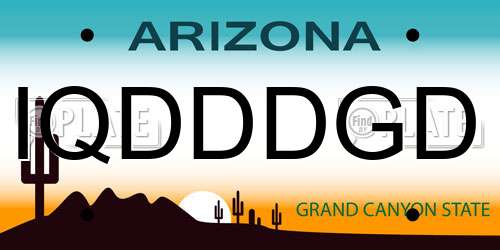 IQDDDGD Arizona License Plate