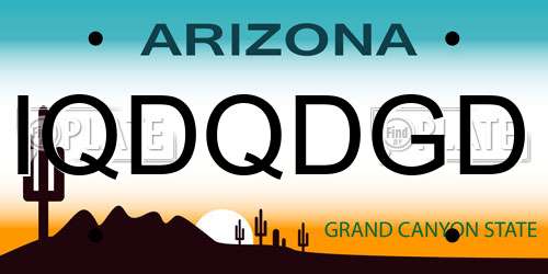IQDQDGD Arizona License Plate