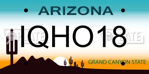 IQHO18 Arizona License Plate