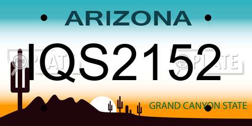 IQS2152 Arizona License Plate